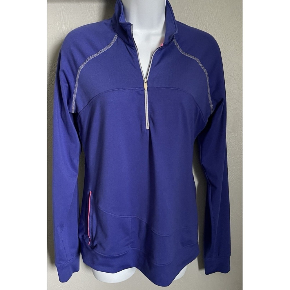 Tommy Armour Dri Logic Active Jacket Womens Small Pullover Blue Long Sleeve